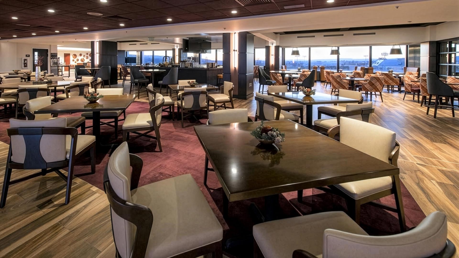 Interior photo of The University Club in Lane Stadium at Virginia Tech.