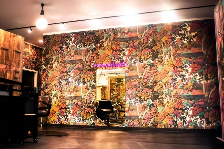 Interior photograph of Charmarie Salon located in Blacksburg, VA.